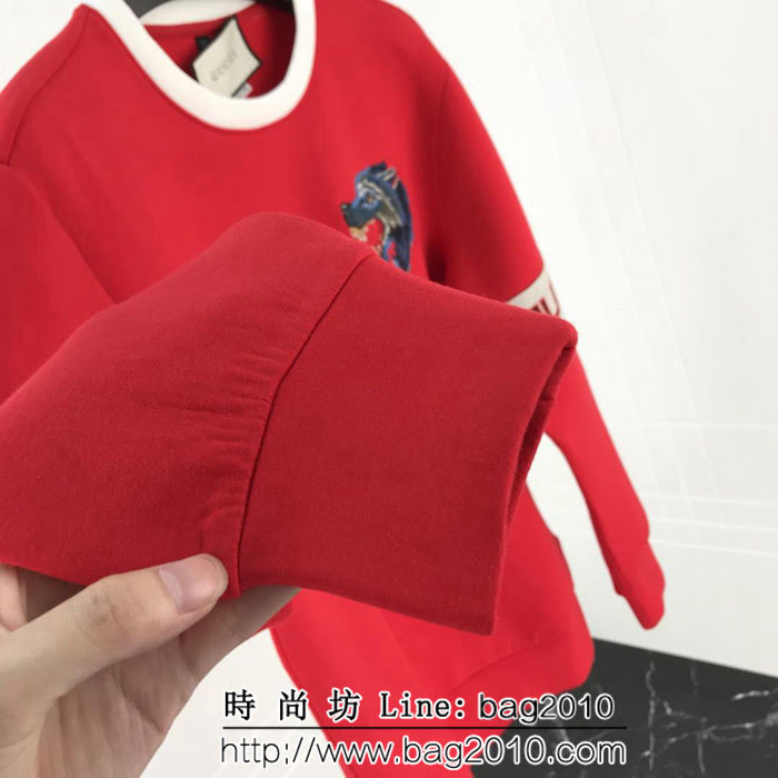 GUCCI古馳 18ss秋冬新款 胸口G家狼頭圖案 太空棉衛衣 情侶款 ydi1405